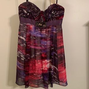 BCBGMaxAzria strapless patterned dress